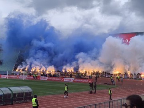 Levski supporters derby voyage foot