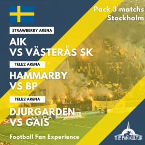 Pack 3 matchs Stockholm weekend foot stockholm aik hammarby et djurgarden agence de voyage foot the fan kultur suède